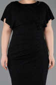 Midi Black Plus Size Evening Gown ABK2535