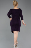 Short Dark Purple Plus Size Cocktail Dress ABK2537