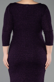Short Dark Purple Plus Size Cocktail Dress ABK2537