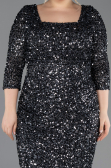 Midi Anthracite Plus Size Cocktail Dress ABK2540