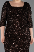 Midi Brown Plus Size Cocktail Dress ABK2540