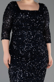 Midi Navy Blue Plus Size Cocktail Dress ABK2540