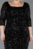 Midi Black Plus Size Cocktail Dress ABK2540