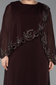 Long Brown Chiffon Plus Size Evening Gown ABU5852