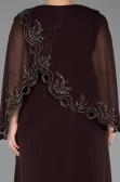 Long Brown Chiffon Plus Size Evening Gown ABU5852
