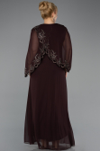 Long Brown Chiffon Plus Size Evening Gown ABU5852