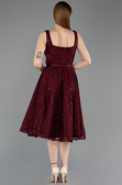 Midi Burgundy Dantelle Party Dress ABK2549