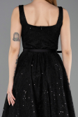 Midi Black Dantelle Party Dress ABK2549