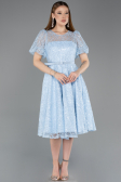 Midi Light Blue Dantelle Cocktail Dress ABK2550