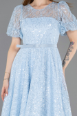 Midi Light Blue Dantelle Cocktail Dress ABK2550