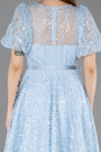 Midi Light Blue Dantelle Cocktail Dress ABK2550