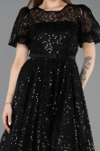 Midi Black Dantelle Cocktail Dress ABK2550