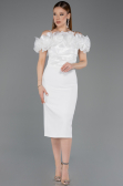 Midi White Cocktail Dress ABK2553