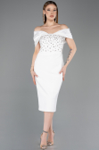 Midi White Party Dress ABK2555