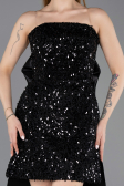 Short Black Scaly Cocktail Dress ABK2556