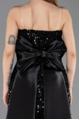 Short Black Scaly Cocktail Dress ABK2556