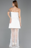 Short White Dantelle Party Dress ABK2557