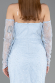Midi Light Blue Dantelle Cocktail Dress ABK2558