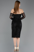 Midi Black Dantelle Cocktail Dress ABK2558