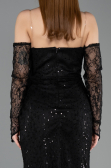 Midi Black Dantelle Cocktail Dress ABK2558
