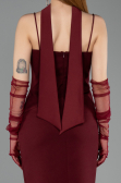 Midi Burgundy Cocktail Dress ABK2559