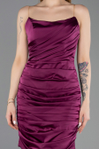 Short Plum Satin Cocktail Dress ABK2561