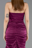 Short Plum Satin Cocktail Dress ABK2561