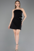 Short Black Dantelle Party Dress ABK2557