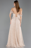 Long Beige Dantelle Evening Dress ABU5867