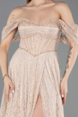 Long Beige Dantelle Evening Dress ABU5867