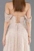 Long Beige Dantelle Evening Dress ABU5867