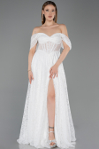 Long White Dantelle Evening Dress ABU5867