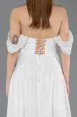 Long White Dantelle Evening Dress ABU5867