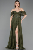 Long Olive Drab Dantelle Evening Dress ABU5867