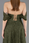 Long Olive Drab Dantelle Evening Dress ABU5867