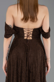 Long Brown Dantelle Evening Dress ABU5867