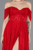 Long Red Dantelle Evening Dress ABU5867