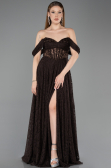 Long Dark Brown Dantelle Evening Dress ABU5867