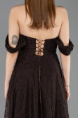 Long Dark Brown Dantelle Evening Dress ABU5867