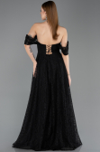 Long Black Dantelle Evening Dress ABU5867