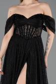 Long Black Dantelle Evening Dress ABU5867