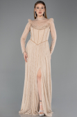 Long Beige Dantelle Evening Dress ABU5887