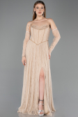 Long Beige Dantelle Evening Dress ABU5887