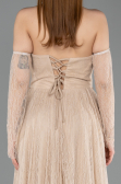 Long Beige Dantelle Evening Dress ABU5887