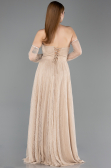 Long Beige Dantelle Evening Dress ABU5887