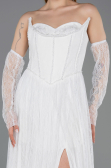 Long White Dantelle Evening Dress ABU5887