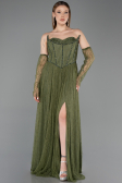 Long Olive Drab Dantelle Evening Dress ABU5887