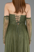Long Olive Drab Dantelle Evening Dress ABU5887