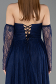 Long Navy Blue Dantelle Evening Dress ABU5887