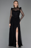Long Black Dantelle Evening Dress ABU5887